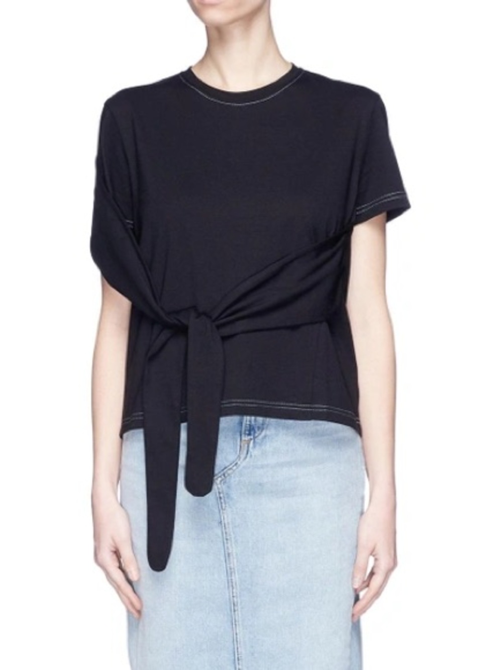Acne Studios petthy Top t shirt tee tie front back black size small cotton